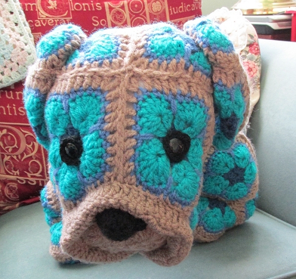 The Crochety Rabbit - dog from a pattern by Heidi Bears