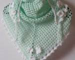 Mint green/white triangular scarf